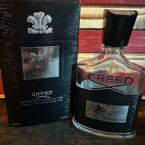 Creed Aventus Fragrance with Black and Silver Accents